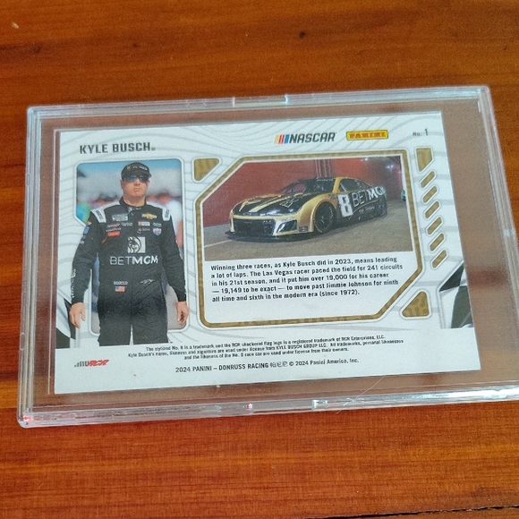 Donruss Racing Card - Kyle Busch Production Line Blue Ice Serial Number 14/35 - Picture 2 of 2